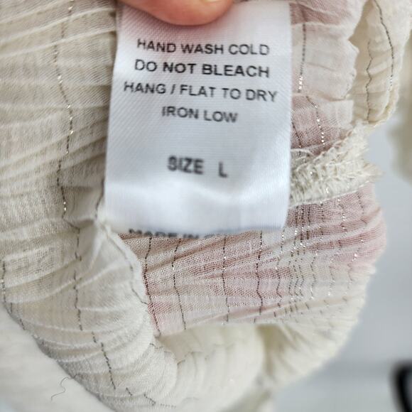 Vici x Summer of Diane Gauzy Lightweight Midi Beach Cover Up Tie Size Large - Picture 4 of 5